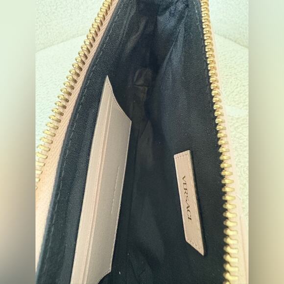 Versace Black and Pink Clutch with Gold Accents - Picture 4 of 5